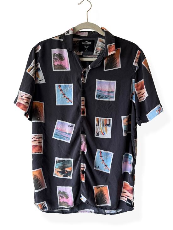 Hollister Other - Hollister California Men's Large Epic Flex Button-Up Short Sleeve Cali Photos